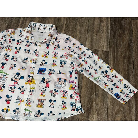 MICKEY & FRIENDS WOMENS SHIRT BUTTON UP XL LONG SLEEVE UNBRANDED LIGHT PINK - Picture 3 of 11